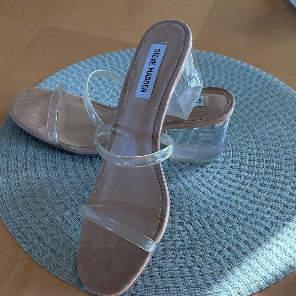 Steve Madden Clear Strap Heels - Brown
